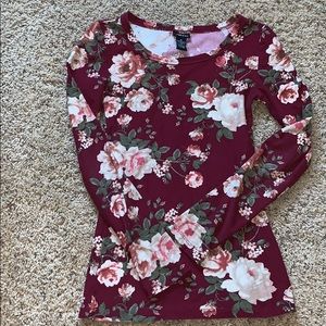 Maroon floral long sleeve